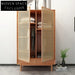 Nordic Rattan Solid Wood Double Door Modern Bedroom Wardrobe Cabinet