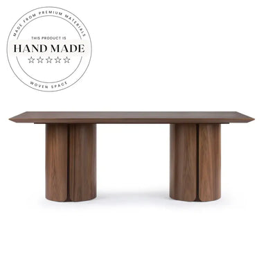 Nordic Rectangular Walnut Wood Large Twelve Seater Dining Table