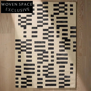 Nordic Retro Luxury Plaid Geometric Area Rug - Handmade Custom Cut Pile