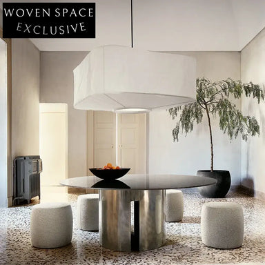 Nordic Retro Slate Top Dining Table with Stainless Steel Leg