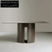 Nordic Retro Slate Top Dining Table with Stainless Steel Leg