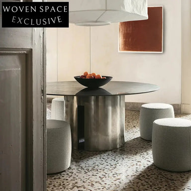 Nordic Retro Slate Top Dining Table with Stainless Steel Leg