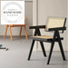 Nordic Retro Solid Wood and Natural Rattan Modern Dining Chair