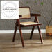 Nordic Retro Solid Wood and Natural Rattan Modern Dining Chair
