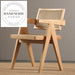 Nordic Retro Solid Wood and Natural Rattan Modern Dining Chair