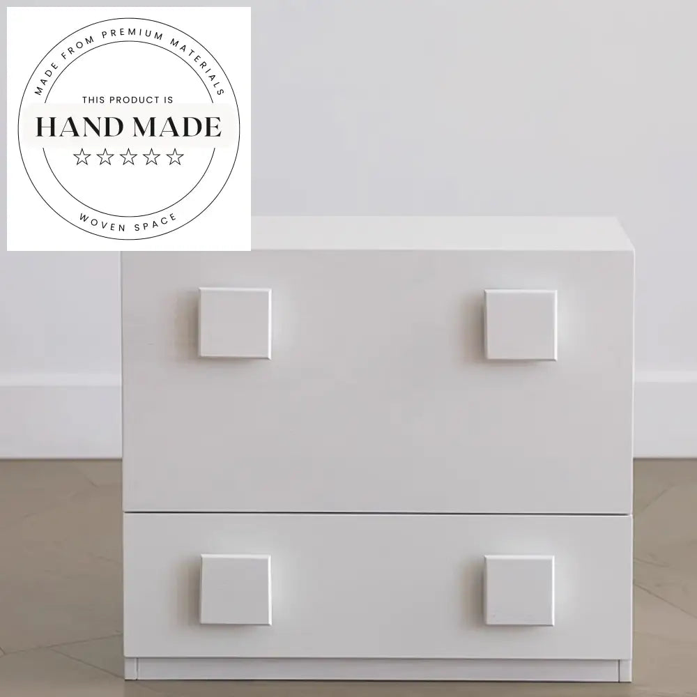 Nordic Retro Solid Wood Mirrored Drawer Accent Bedside Table