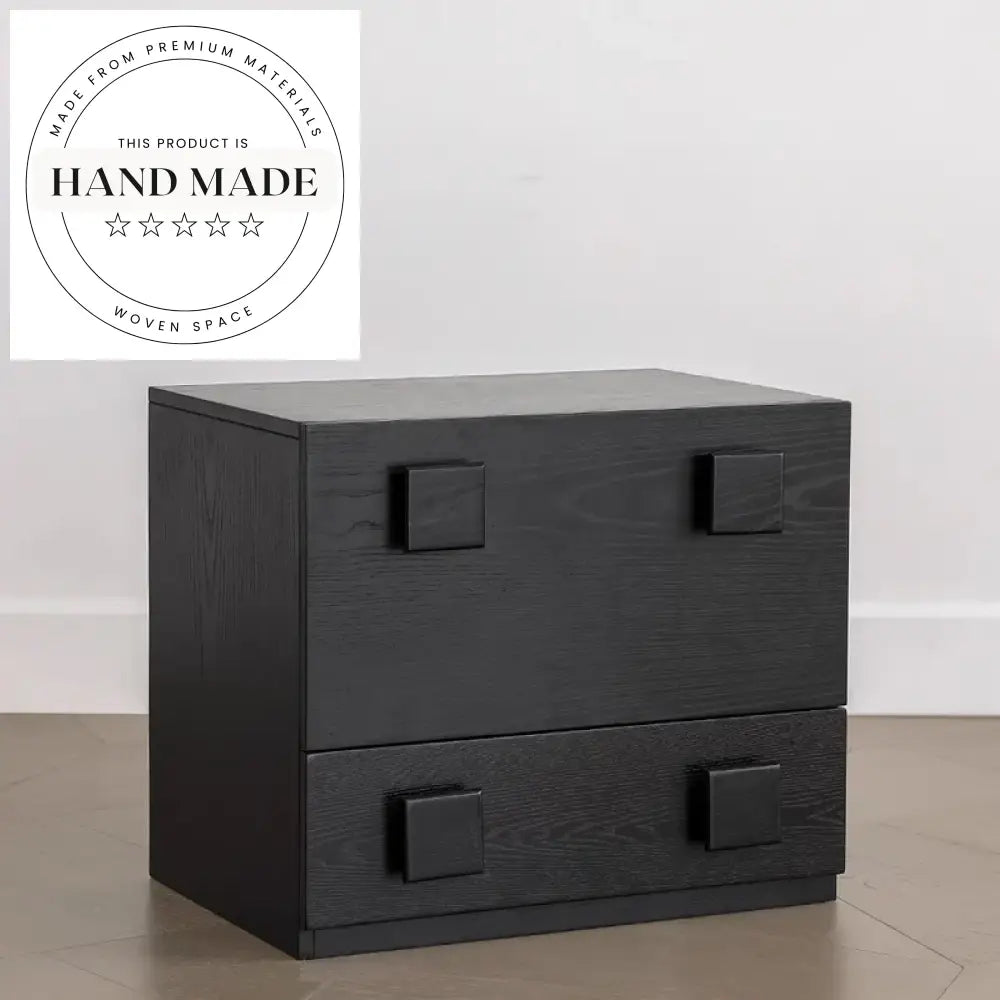 Nordic Retro Solid Wood Mirrored Drawer Accent Bedside Table