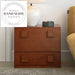Nordic Retro Solid Wood Mirrored Drawer Accent Bedside Table