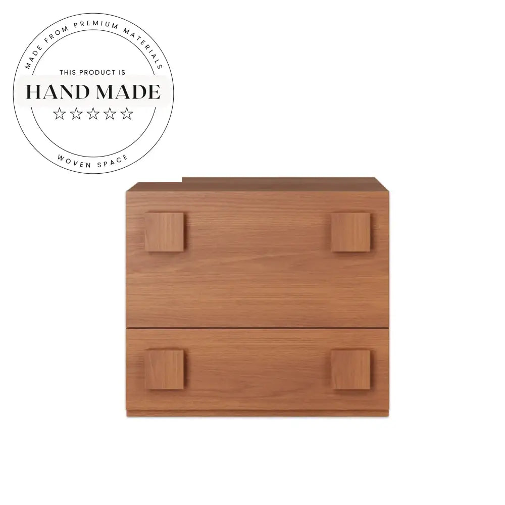 Nordic Retro Solid Wood Mirrored Drawer Accent Bedside Table