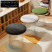 Nordic Round Fabric Ottoman Stool, Durable Plastic Base, Home Furniture