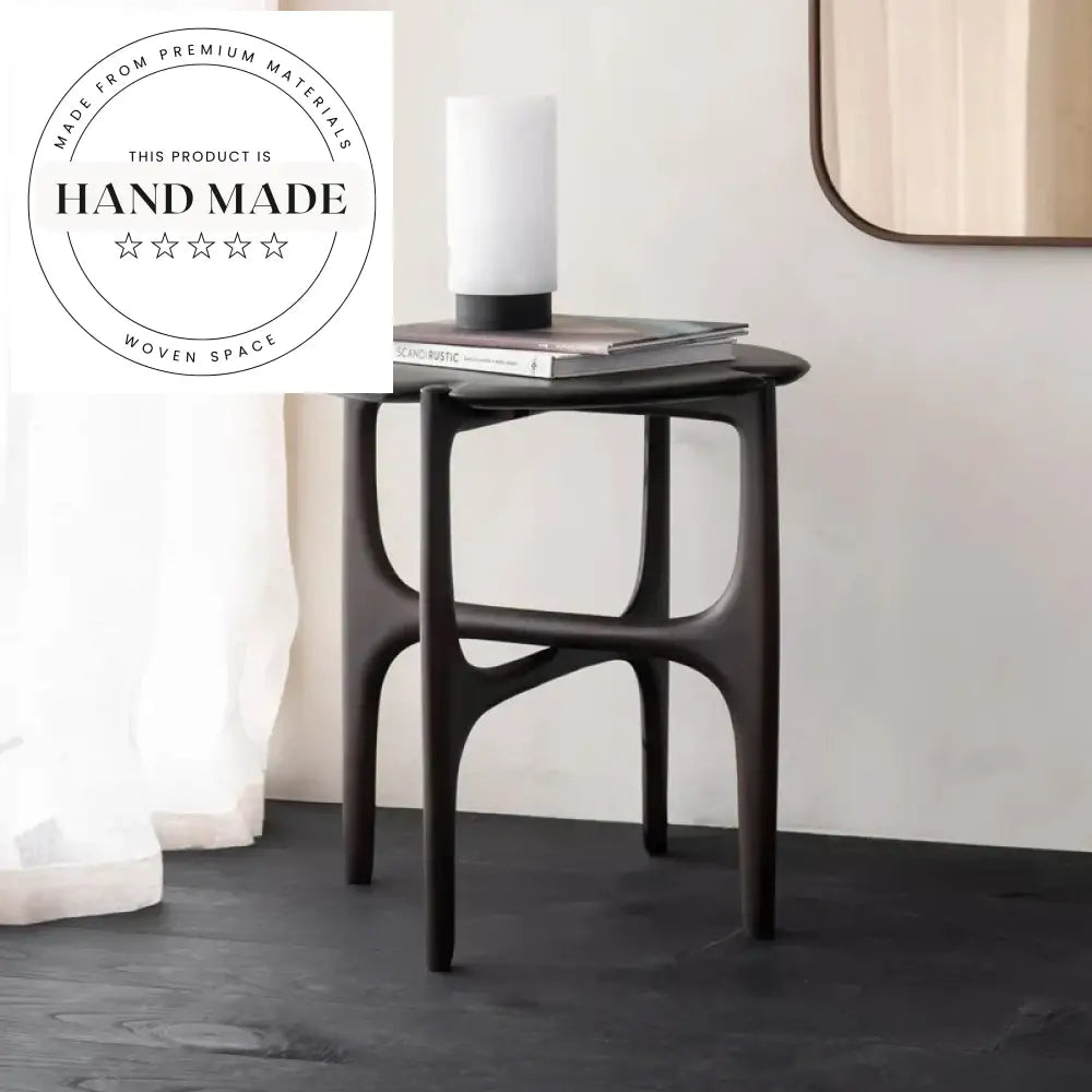 Nordic Round Solid Oak Wood Side Coffee Table