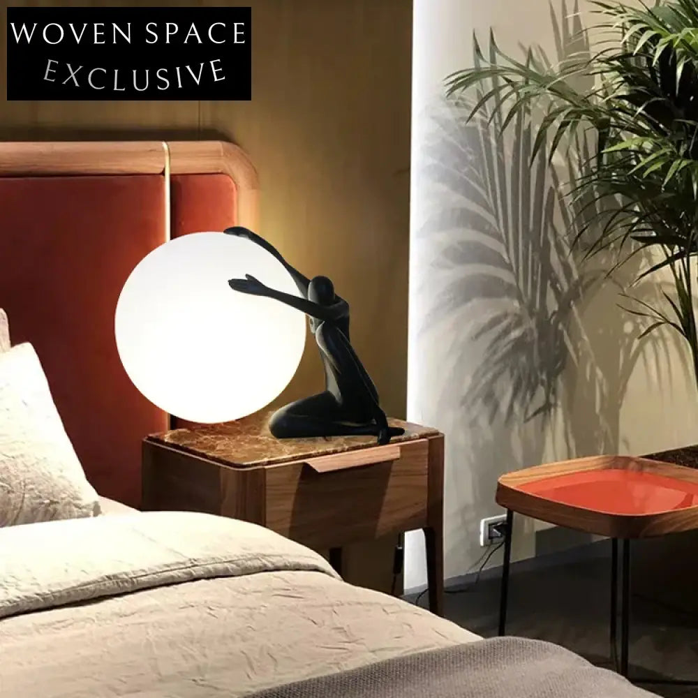 Nordic Round White LED Desk Lamp with Plastic Shade and Resin Base