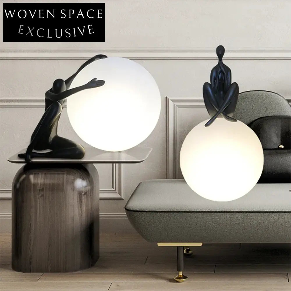 Nordic Round White LED Desk Lamp with Plastic Shade and Resin Base