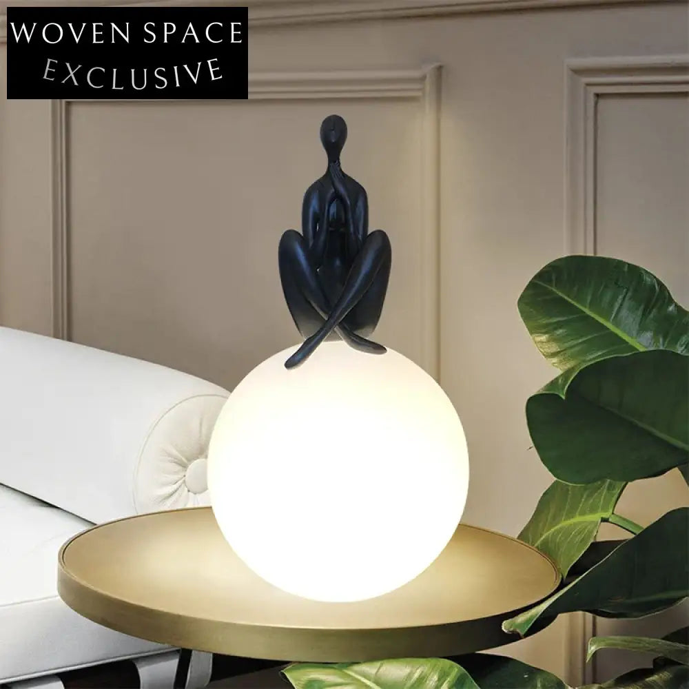 Nordic Round White LED Desk Lamp with Plastic Shade and Resin Base