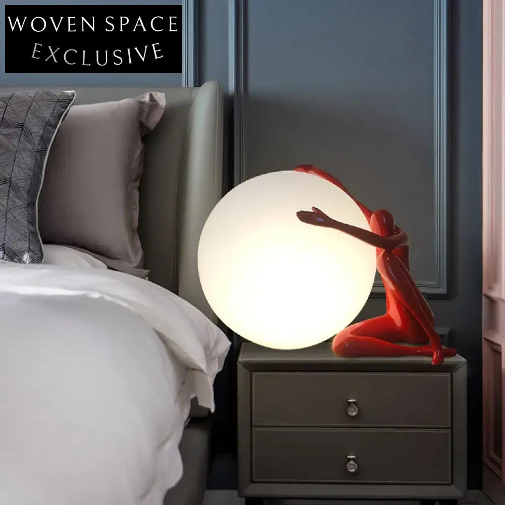 Nordic Round White LED Desk Lamp with Plastic Shade and Resin Base
