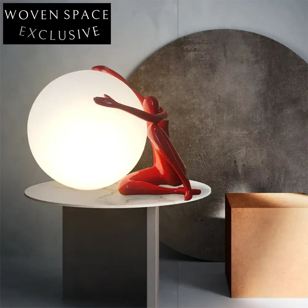 Nordic Round White LED Desk Lamp with Plastic Shade and Resin Base
