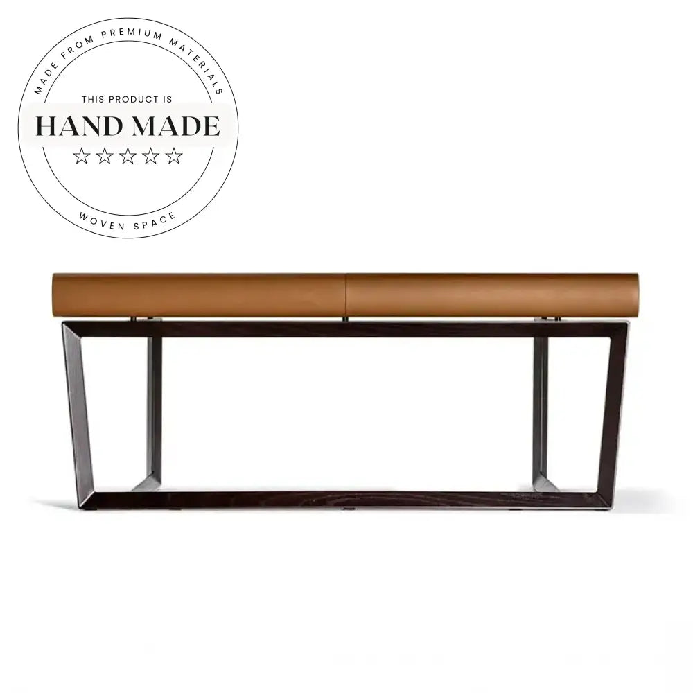 Nordic Saddle Leather Modern Solid Wood Study Office Desk