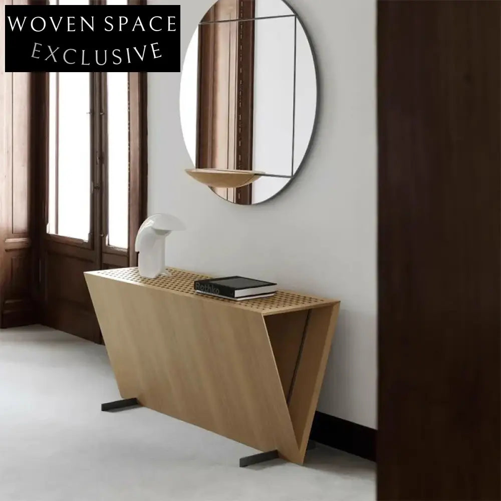 Nordic Simple Hallway Living Room Natural Oak Wood Console Table