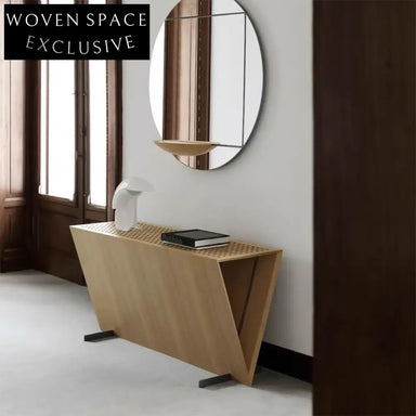 Nordic Simple Hallway Living Room Natural Oak Wood Console Table