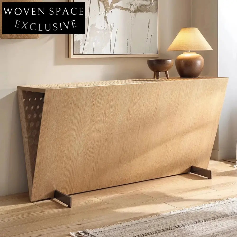 Nordic Simple Hallway Living Room Natural Oak Wood Console Table