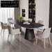Nordic Slate Top Dining Table, Stainless Steel Base, Modern Home Furniture