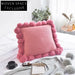 Nordic Soft Cotton Acrylic Tufted Square Throw Pillow for Cozy Home Decor