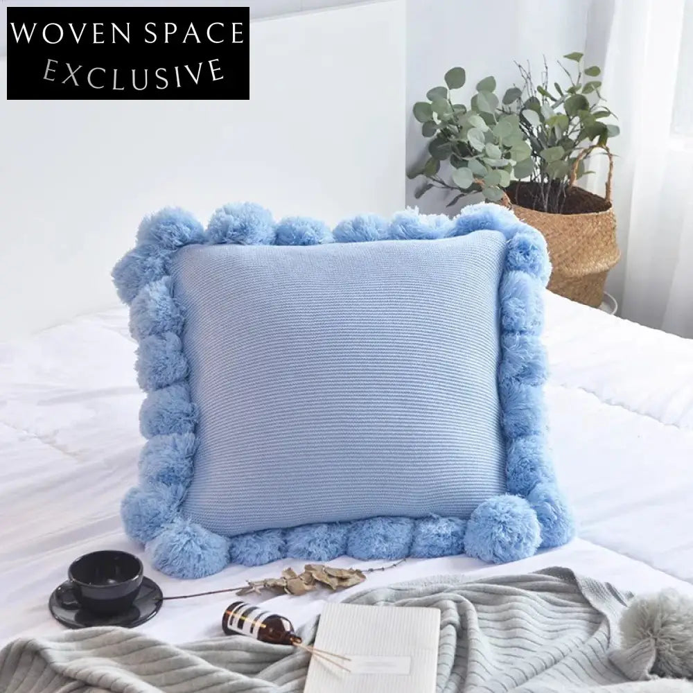 Nordic Soft Cotton Acrylic Tufted Square Throw Pillow for Cozy Home Decor