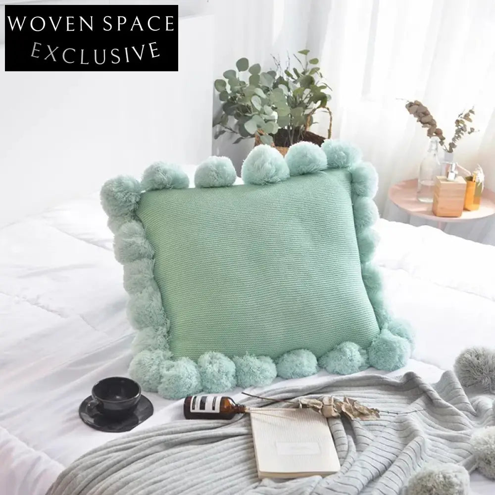 Nordic Soft Cotton Acrylic Tufted Square Throw Pillow for Cozy Home Decor