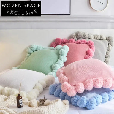 Nordic Soft Cotton Acrylic Tufted Square Throw Pillow for Cozy Home Decor