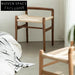 Nordic Solid Beech Wood Frame Rope Seat Dining Chair for Modern Homes
