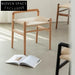 Nordic Solid Beech Wood Frame Rope Seat Dining Chair for Modern Homes