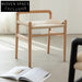 Nordic Solid Beech Wood Frame Rope Seat Dining Chair for Modern Homes
