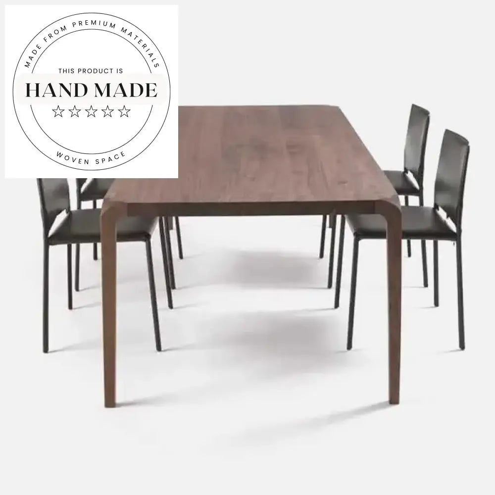 Nordic Solid Wood Black Walnut 6-Seater Dining Table