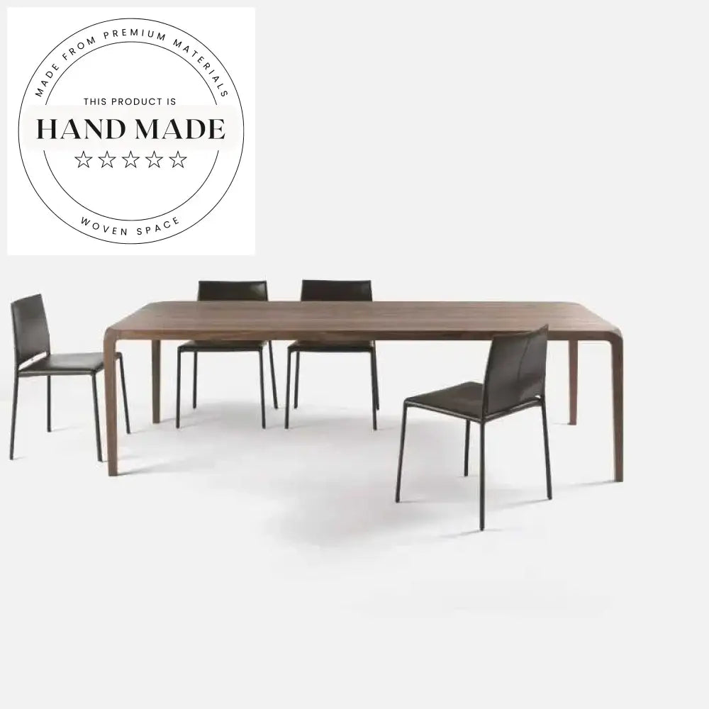Nordic Solid Wood Black Walnut 6-Seater Dining Table