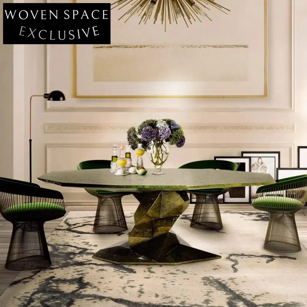 Nordic Solid Wood Broken Rock Design Dining Table