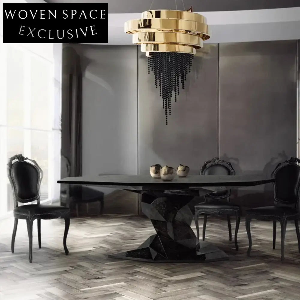 Nordic Solid Wood Broken Rock Design Dining Table