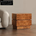 Nordic Solid Wood Burl Veneer Minimalist Square Bedroom Bedside Table