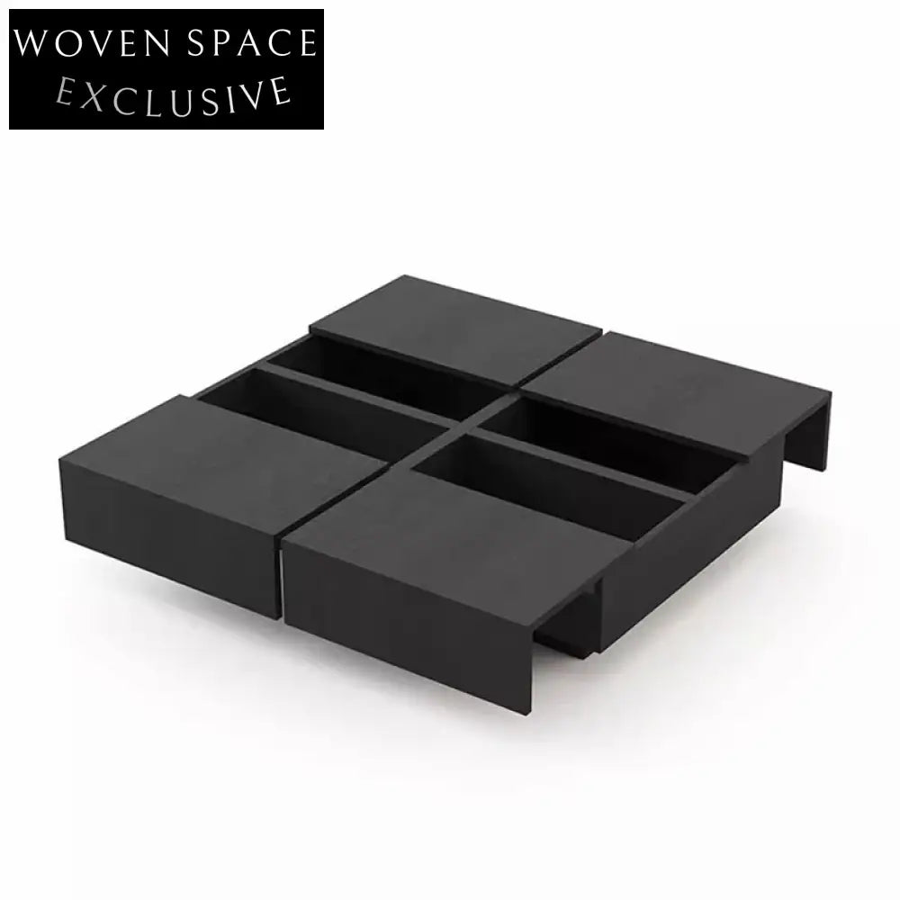 Nordic Solid Wood Coffee Table with Storage, Modern Living Room Centerpiece