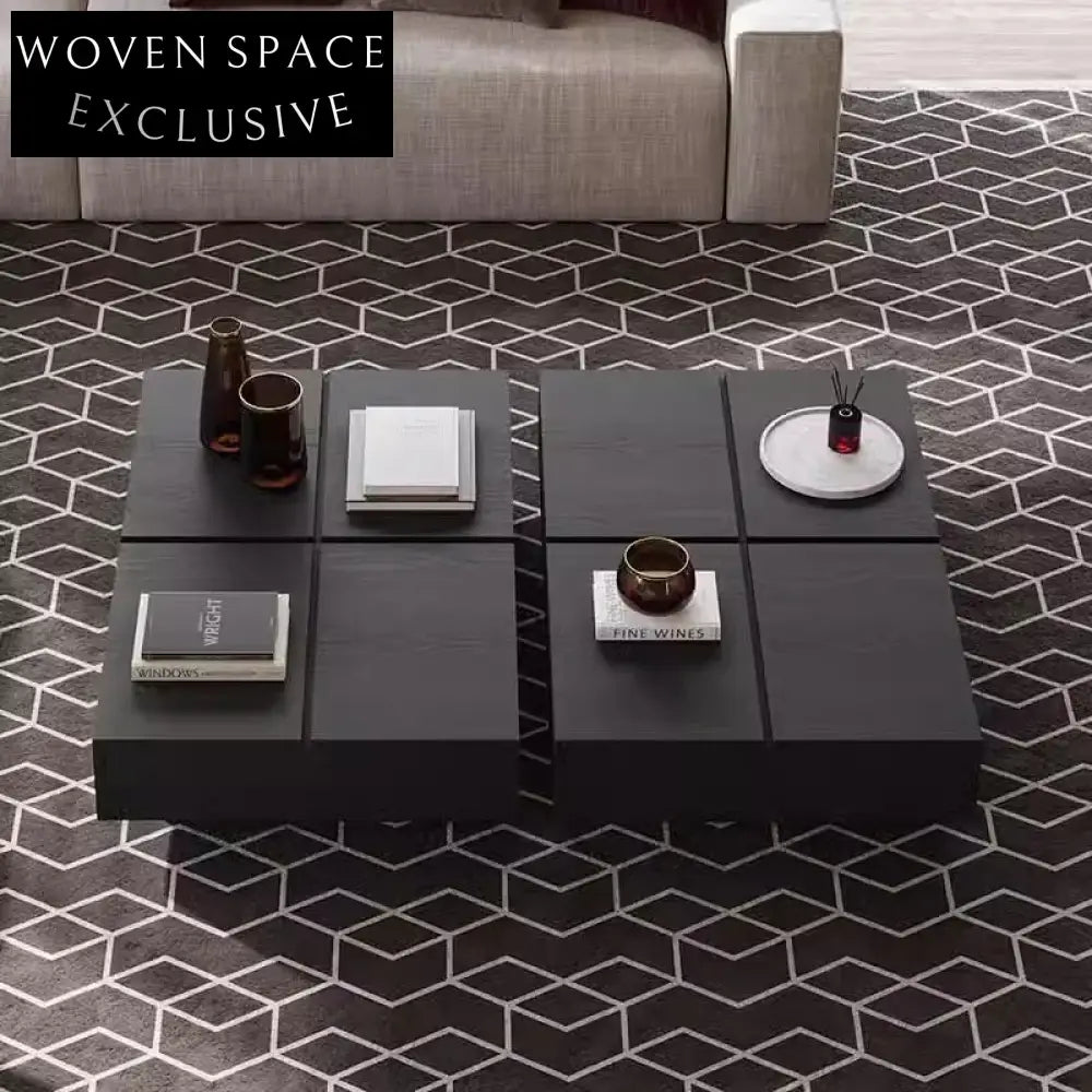 Nordic Solid Wood Coffee Table with Storage, Modern Living Room Centerpiece