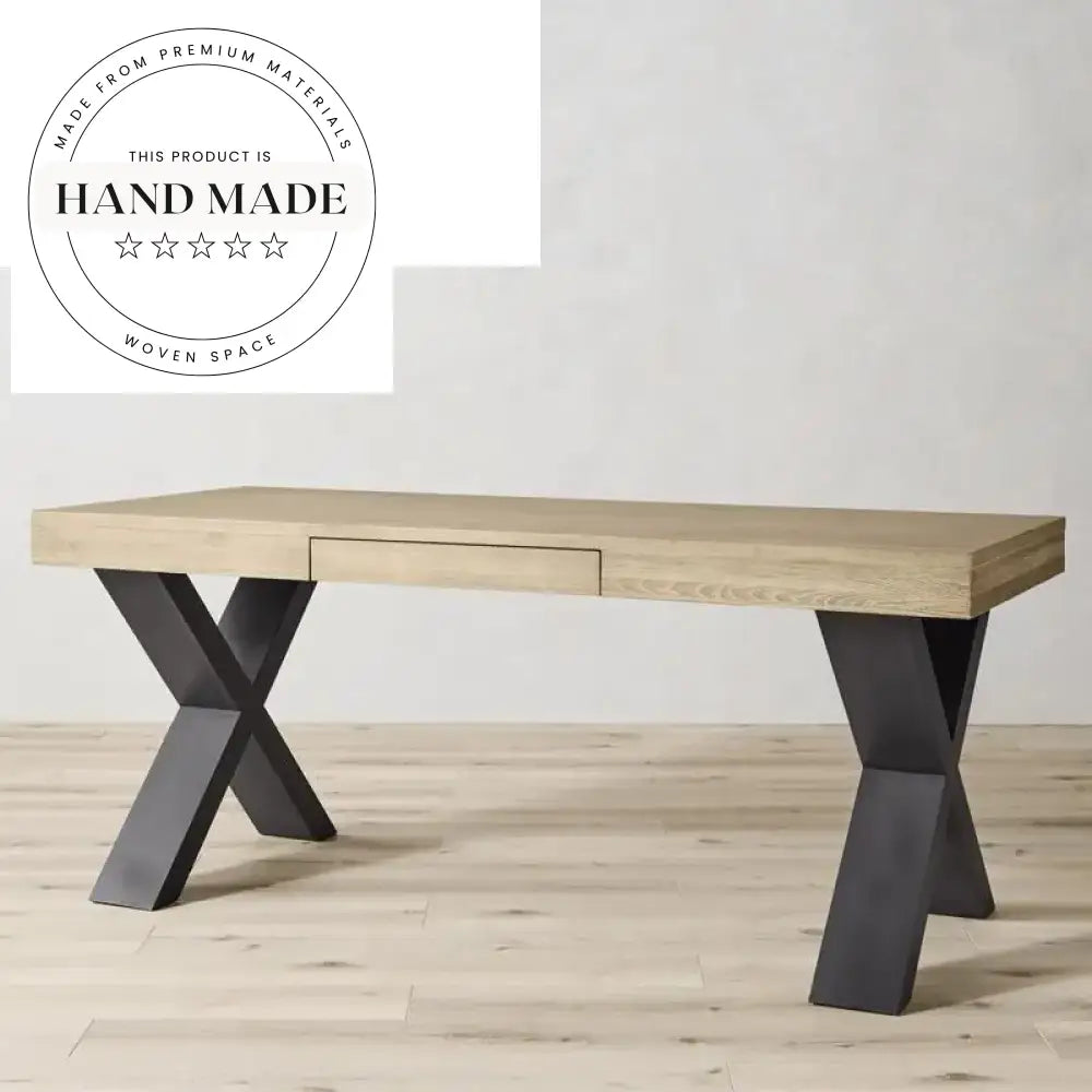 Nordic Solid Wood Computer Desk with Integrated Storage Office Desk