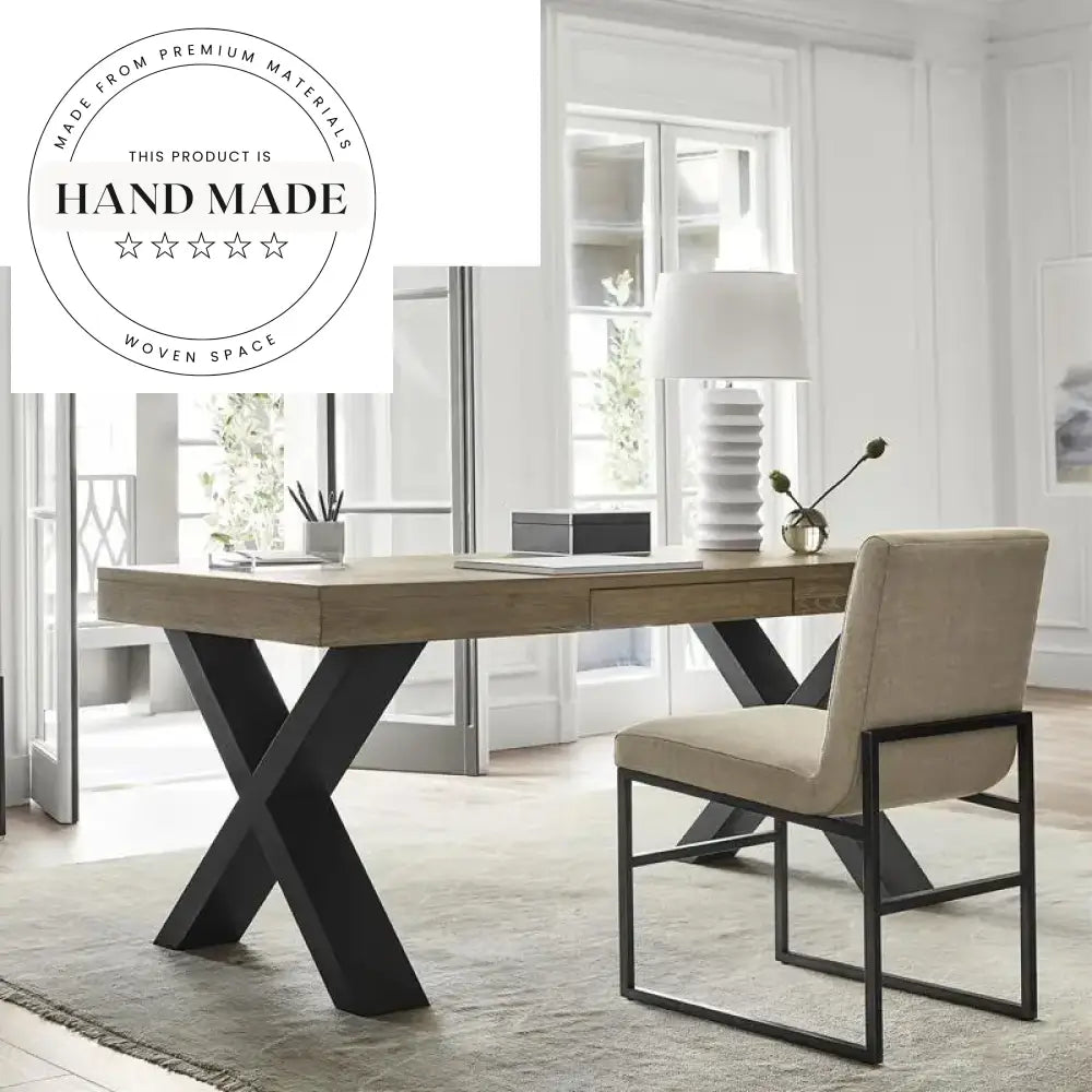 Nordic Solid Wood Computer Desk with Integrated Storage Office Desk