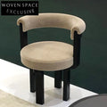Nordic Solid Wood Fabric Armchair Dining Chair with Comfortable Backrest Design
