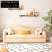 Nordic Solid Wood Frame Fabric Folding Sofa Bed for Modern Living Guest Room