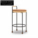 Nordic Solid Wood High Bar Stool with Sturdy Metal Legs for Kitchen Dining