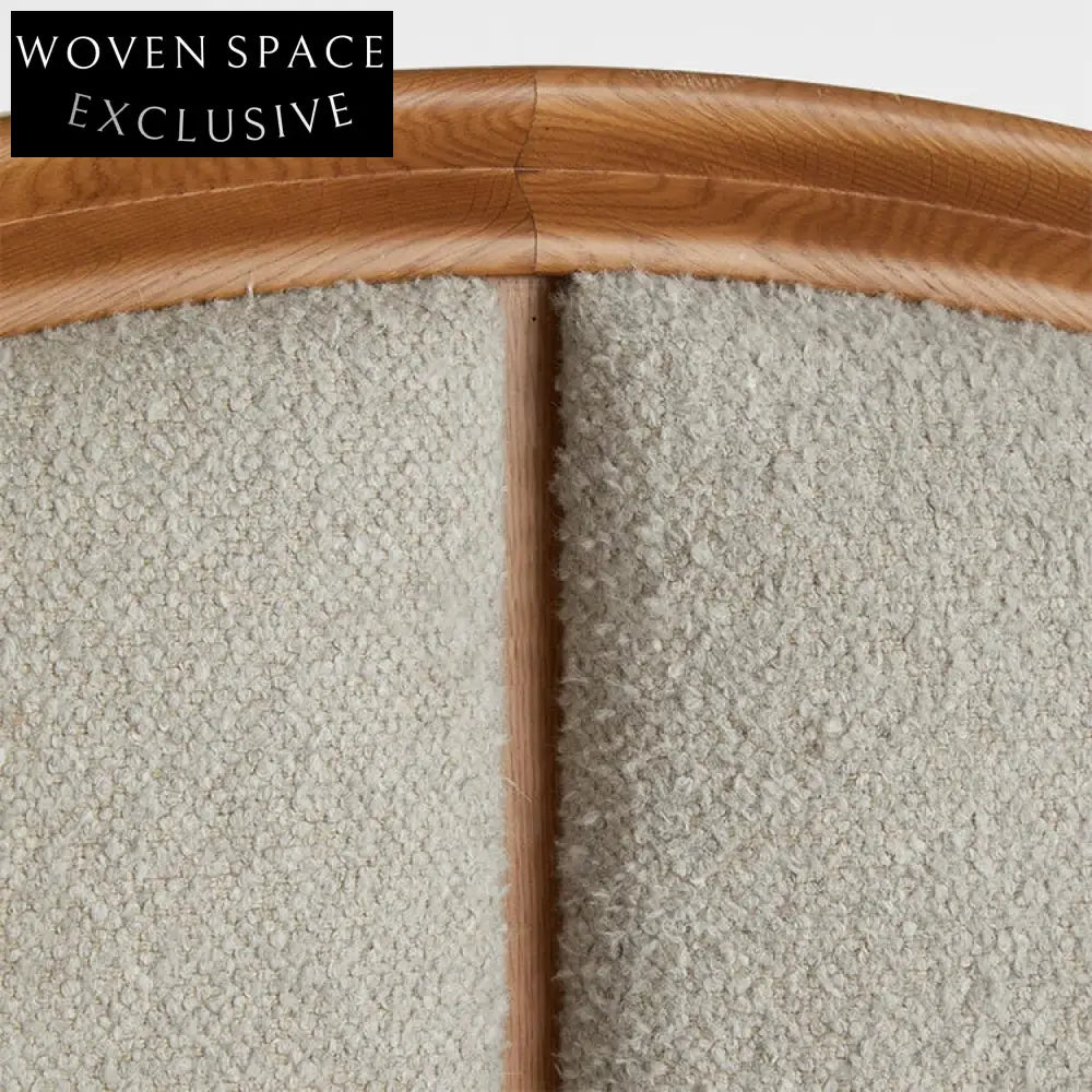 Nordic Solid Wood Linen Fabric Upholstered King Size Platform Bed