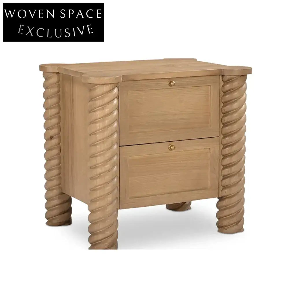 Nordic Solid Wood Nightstand Cabinet Modern Minimalist Bedroom Side Table with Drawer