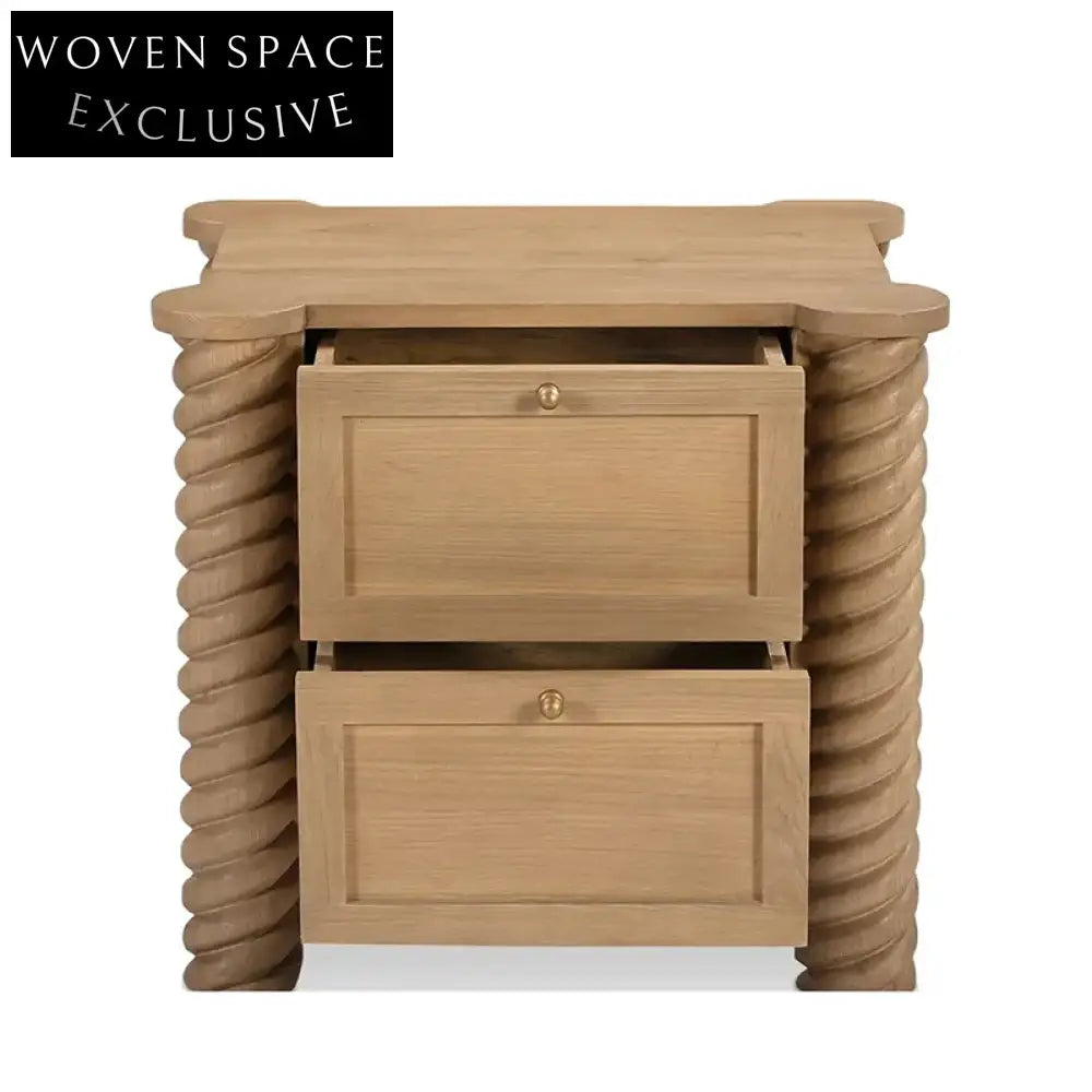 Nordic Solid Wood Nightstand Cabinet Modern Minimalist Bedroom Side Table with Drawer