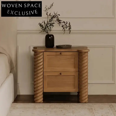 Nordic Solid Wood Nightstand Cabinet Modern Minimalist Bedroom Side Table with Drawer