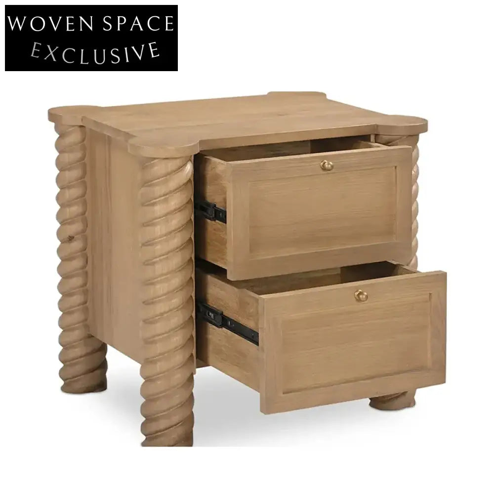 Nordic Solid Wood Nightstand Cabinet Modern Minimalist Bedroom Side Table with Drawer