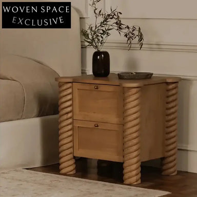 Nordic Solid Wood Nightstand Cabinet Modern Minimalist Bedroom Side Table with Drawer